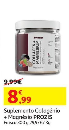 Auchan Suplemento prozis:colagenio+magnesio fr. 300 g promoção