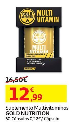 Auchan Suplemento goldnutrition:multivitamin 60 capsulas promoção