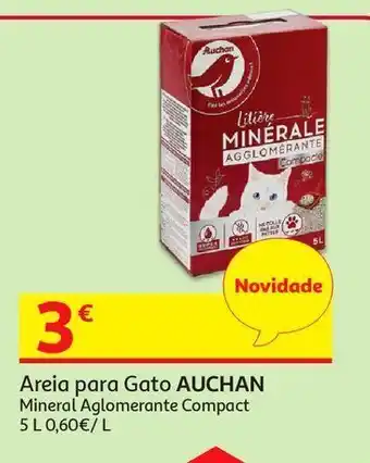 Auchan Areia para gato auchan:mineral aglomerante compact 5l promoção