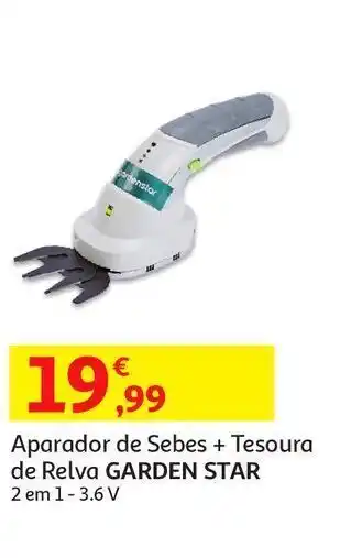 Auchan Aparador sebes garden star:+ tesoura relva 3.6v promoção