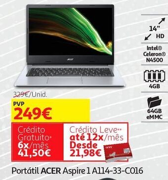 Auchan Portátil acer promoção