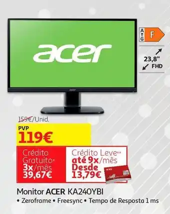 Auchan Monitor acer ka240ybi promoção