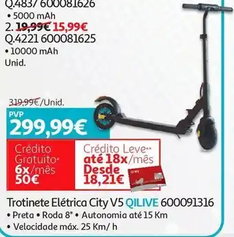 Scooter 8' city v5 qilive:preto