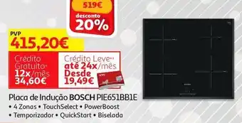 Placa indução bosch:serie 4 60 cm pie651bb1e