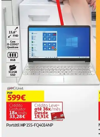 Auchan Portátil hp 15s-fq4014np promoção
