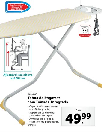 Lidl Aquapur Tábua de Engomar com Tomada Integrada promoção