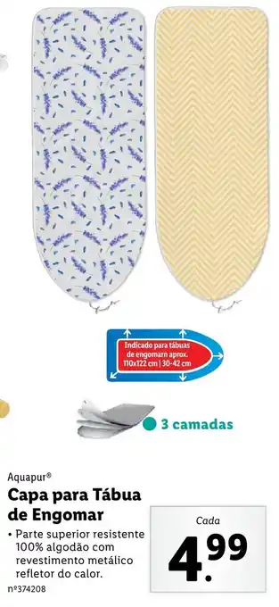 Lidl Aquapur Capa para Tábua de Engomar promoção