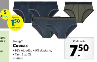 Lidl Livergy Cuecas S ao XL promoção