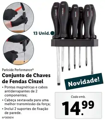 Lidl Parkside Performance Conjunto de Chaves de Fendas Cinzel 13 Unid promoção