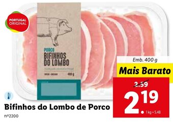 Lidl Bifinhos do Lombo de Porco 400g promoção