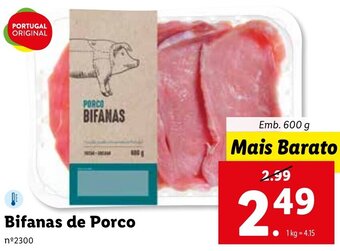 Lidl Bifanas de Porco 600g promoção