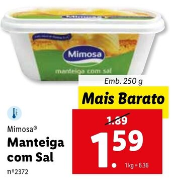 Lidl Mimosa Manteiga com Sal 250g promoção