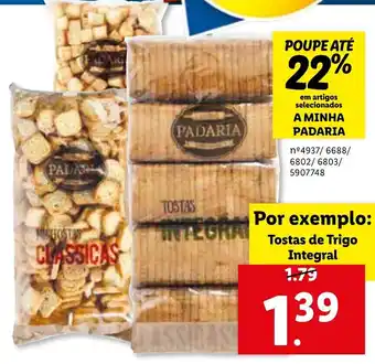 A Minha Padaria Tostas de Trigo Integral
