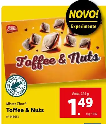 Lidl Mister Choc Toffee & Nuts 125g promoção