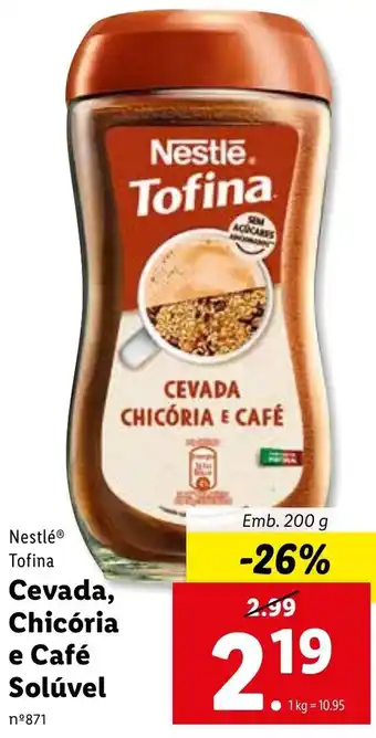 Lidl Nestlé Tofina Cevada, Chicória e Café Solúvel 200g promoção