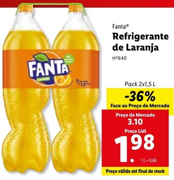 Lidl Fanta Refrigerante de Laranja 2 x 1,5L promoção