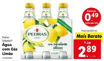 Lidl Pedras Salgadas Água com Gás Limão 6 x 250ml promoção