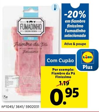 Lidl Fiambre da Pá Finíssimo promoção