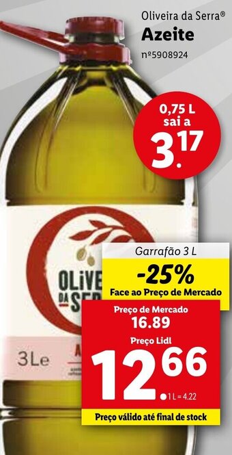 Lidl Oliveira da Serra Azeite 3L promoção