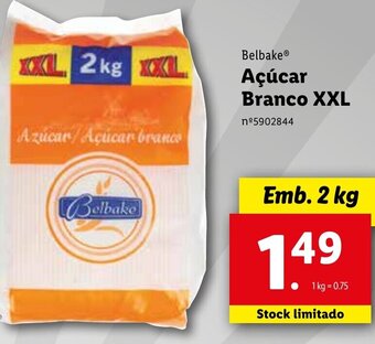 Lidl Belbake Açúcar Branco XXL 2kg promoção
