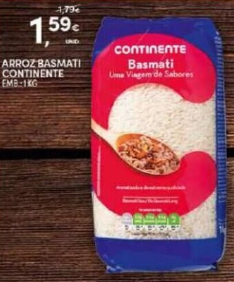 Continente Arroz Basmati Continente 1kg promoção