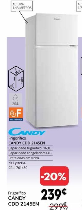 Conforama Frigorífico candy promoção