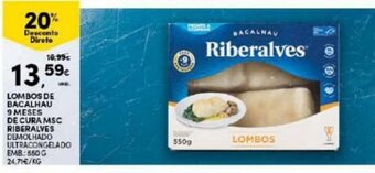 Continente Lombos de Bacalhau 9 Meses de Cura MSC Riberalves 550g promoção