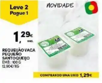 Continente Requeijão Vaca Pequeno Santoqueijo 100g promoção