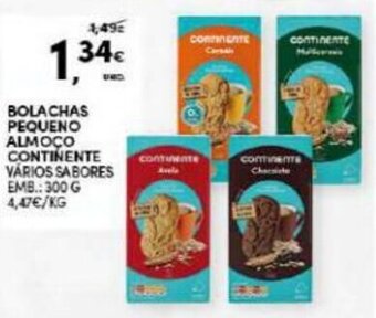 Continente Bolachas Pequeno Almoco Continente 300g promoção