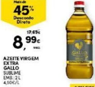 Continente Azeite Virgem Extra Gallo 2L promoção