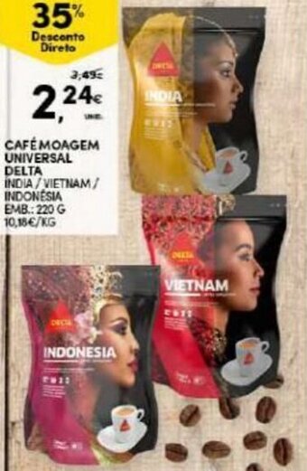 Continente Café Moagem Universal Delta 220g promoção