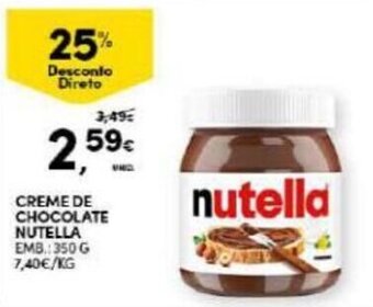 Continente Creme de Chocolate Nutella 350g promoção