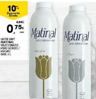 Continente Leite UHT Matinal 1L promoção