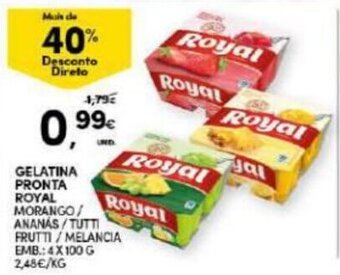 Continente Gelatina Pronta Royal 4 x 100g promoção