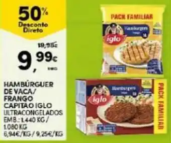 Continente Hambúrgueres de Vaca/Frango Capitao Iglo promoção