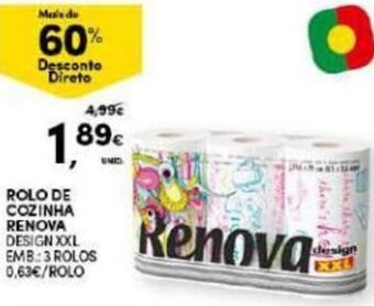 Continente Rolo de Cozinha Renova 3 Rolos promoção