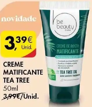 Pingo Doce Creme Matificante Tea Tree 50ml promoção