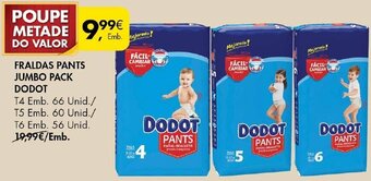 Pingo Doce Fraldas Pants Jumbo Pack Dodot promoção