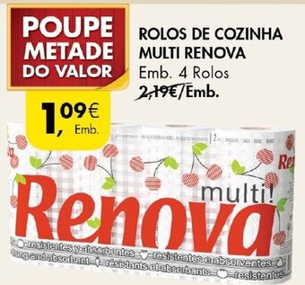 Pingo Doce Rolos de Cozinha multi Renova 4 Rolos promoção