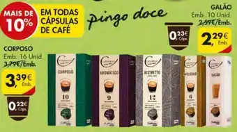 Pingo Doce Cápsulas de Café Galão 10 Unid promoção