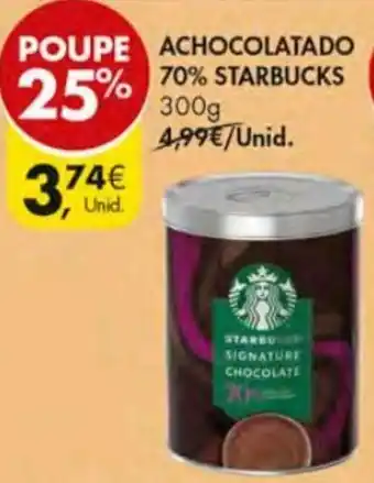 Pingo Doce Achocolatado 70% Starbucks 300g promoção