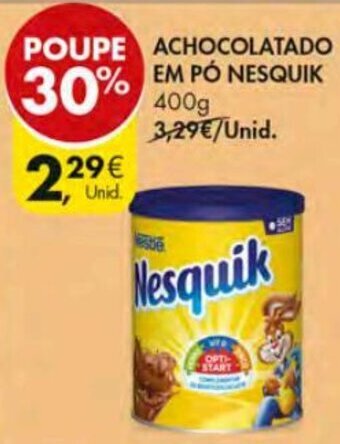Pingo Doce Achocolatado em Pó Nesquik 400g promoção