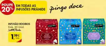 Pingo Doce Infusão Rooibos 20 Unid promoção