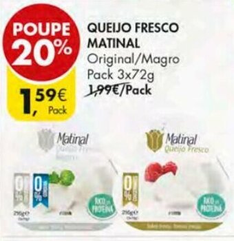 Pingo Doce Queijo Fresco Matinal 3x72g promoção