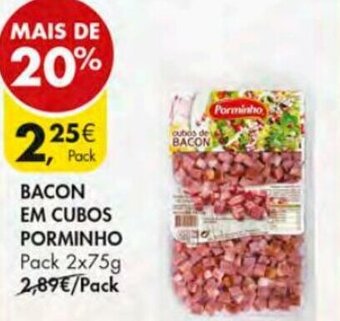 Pingo Doce Bacon em Cubos Porminho 2 x 75g promoção