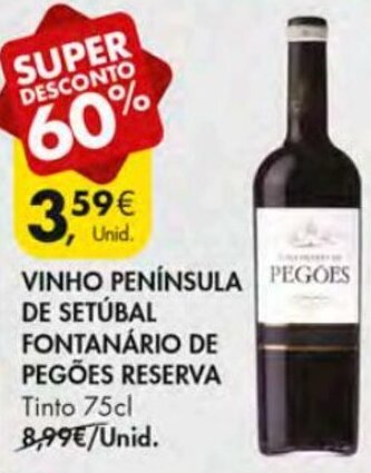 Vinho Península de Setúbal Fontanário de Pegões Reserva 75cl