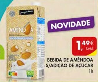 Pingo Doce Bebida de Amêndoa S/Adição de Açúcar 1lt promoção