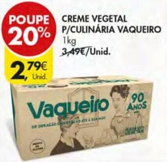 Pingo Doce Creme Vegetal P/ Culinária Vaqueiro 1kg promoção