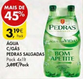 Pingo Doce Água C/ Gás Pedras Salgadas 4x1lt promoção