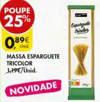 Pingo Doce Massa Esparguete Tricolor promoção